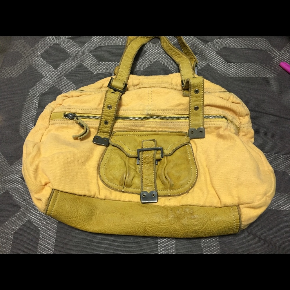 Vintage Sissi Rossi yellow satchel bag